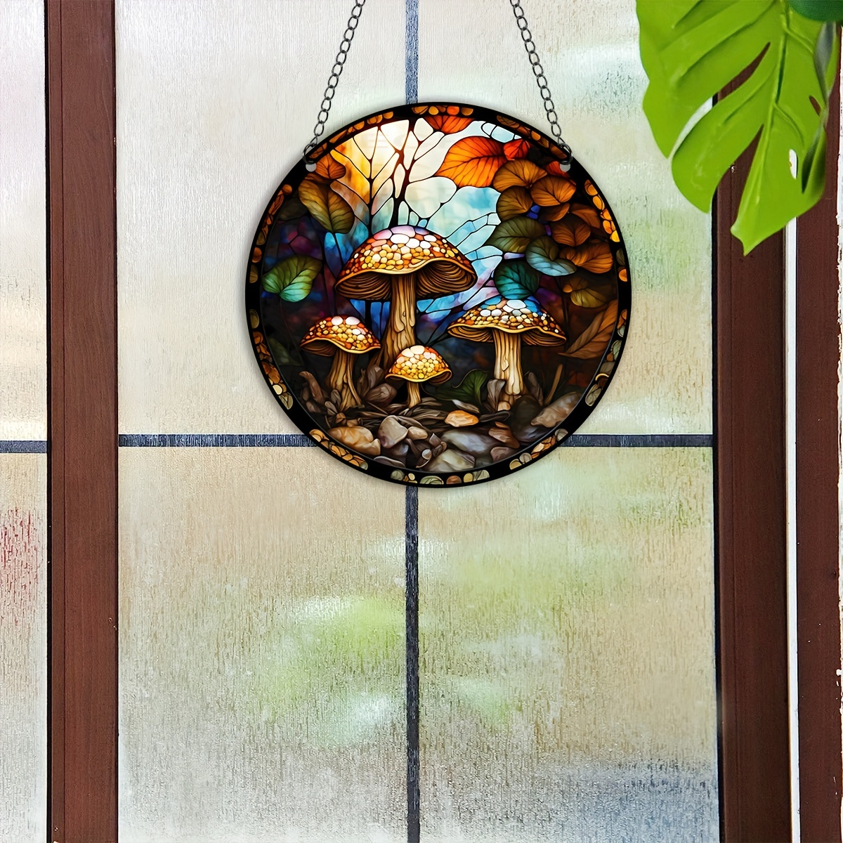 3d Mushroom Stained Window Hanging Beautiful Suncatcher - Temu