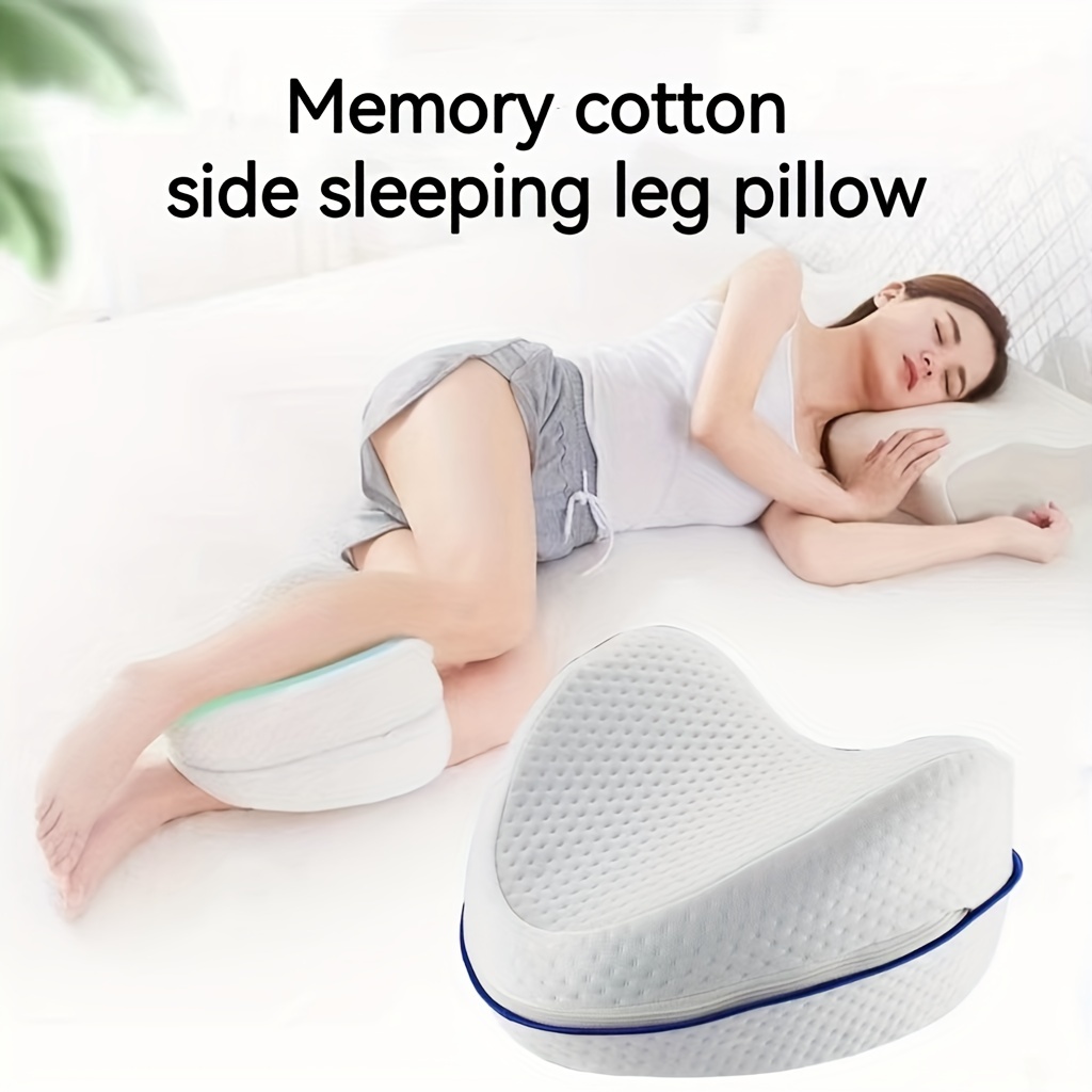 Memory Foam Contour Knee Cushion Leg Pillow Support for Side Sleeping White  
