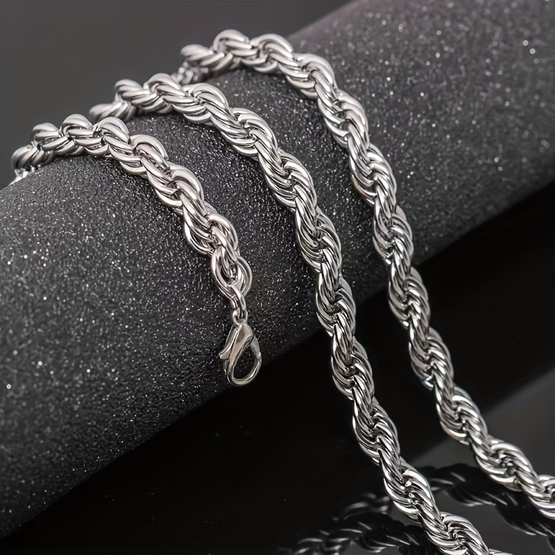 1pc 30MM Stainless Steel Rope Chain Big Chunky Necklace Hip Hop Fashion  Jewelry For Men Women Party Gift 30 Inch