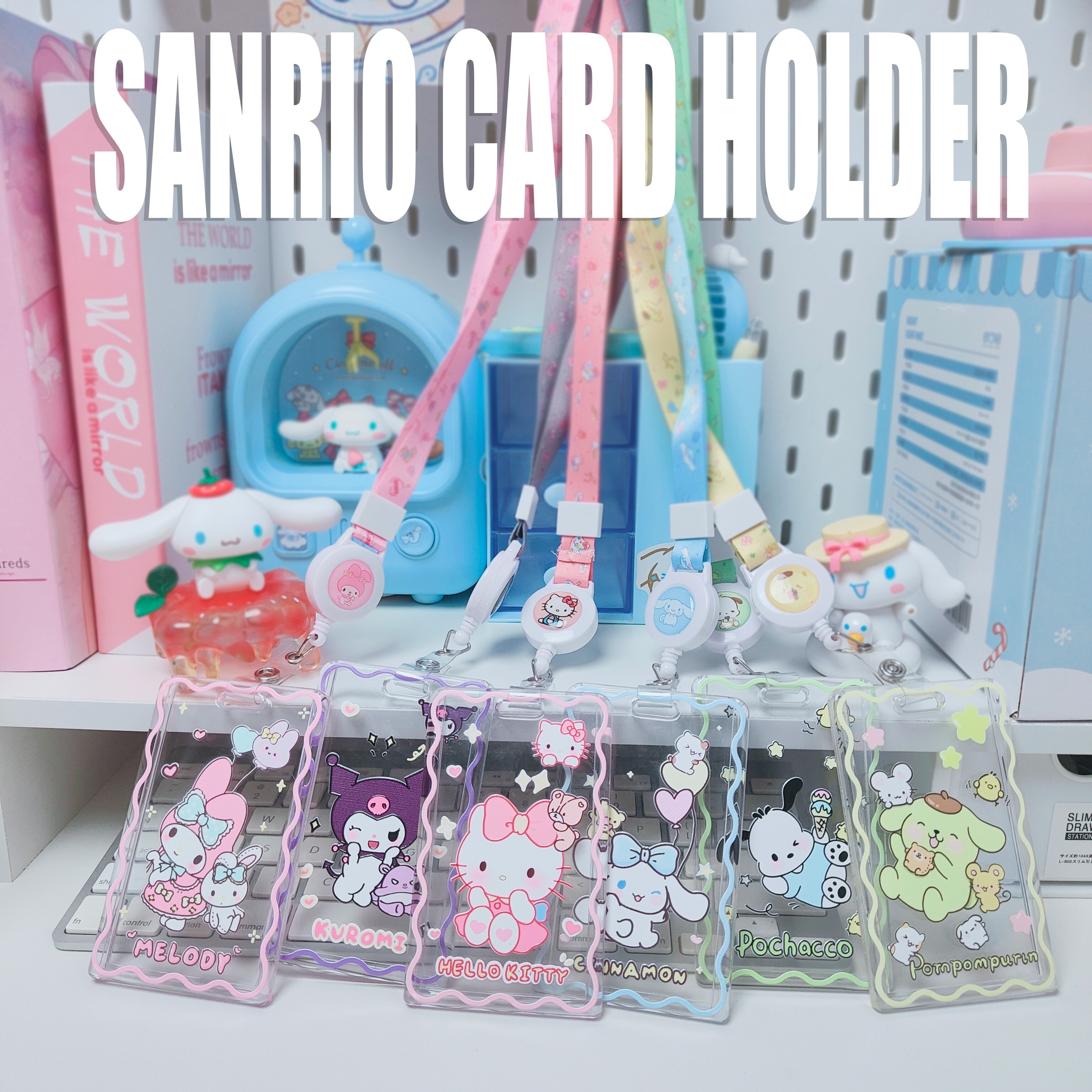 Kawaii Sanrio Keychain Cinnamoroll Photo Card Kuromi Card