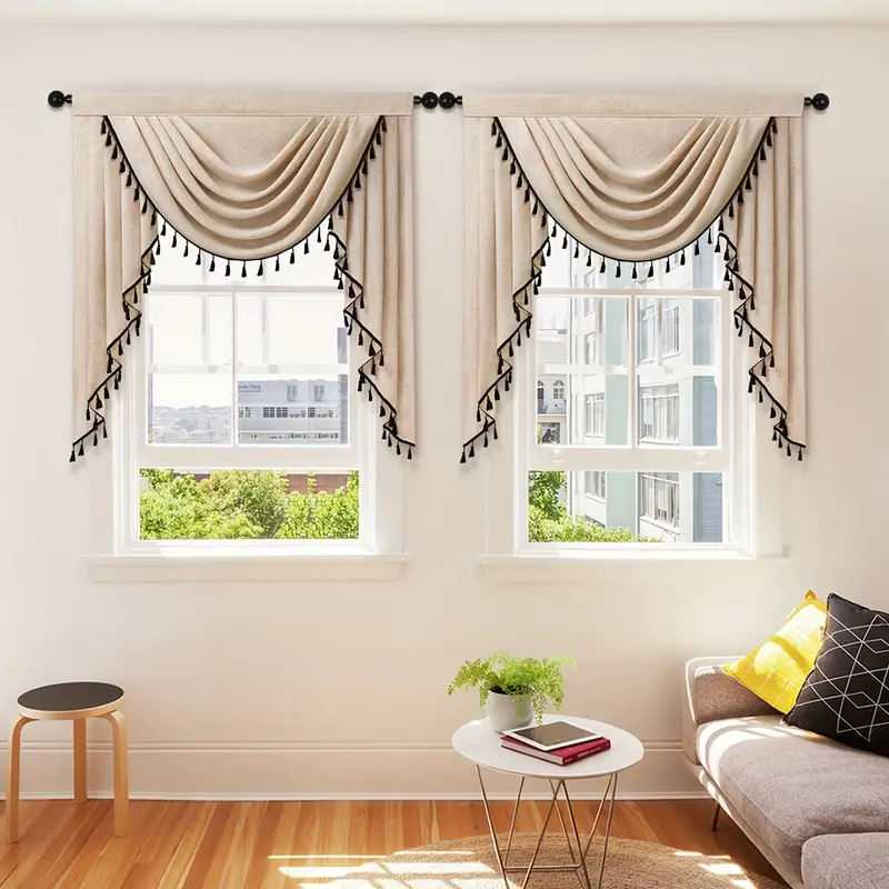 European Style Wave Valance Solid Color