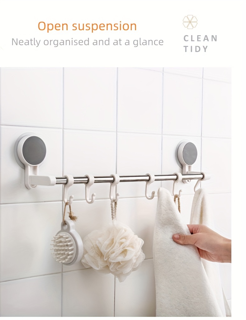 Stainless Steel Towel Bar, Self Adhesive Shower Towel Rack For Bathroom,  Wall Mounted Towel Holder, Space Saving Towel Hanger, Bathroom Accessories  - Temu