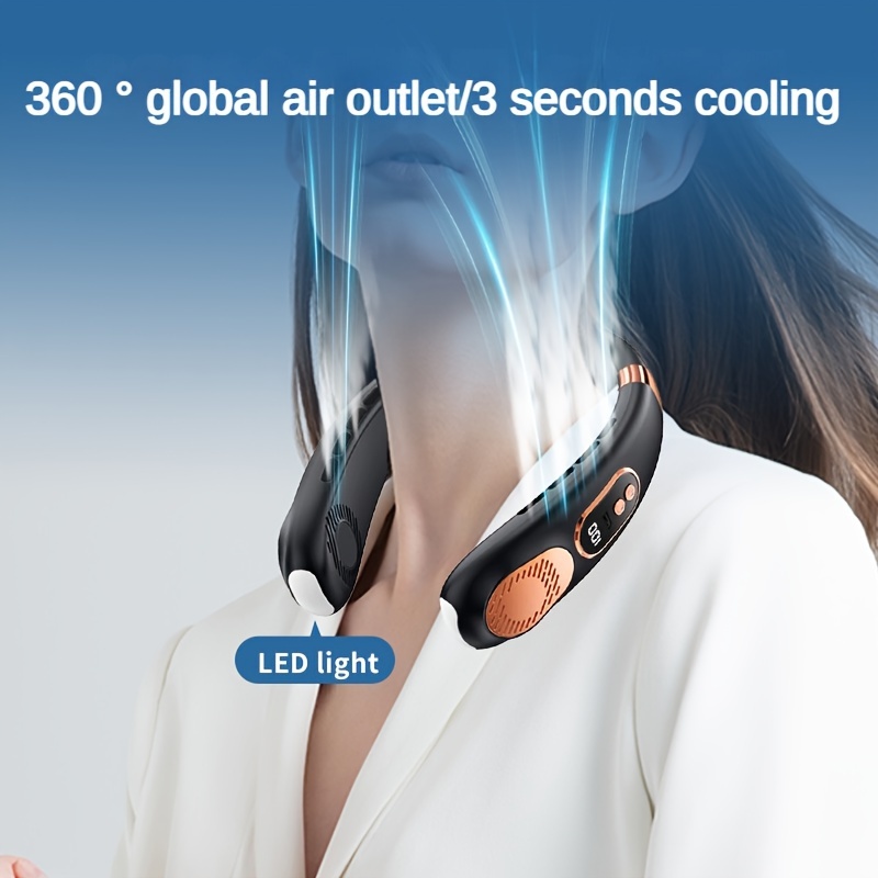 Wearable Neck Fan Digital Display 5 speed Silent Operation - Temu