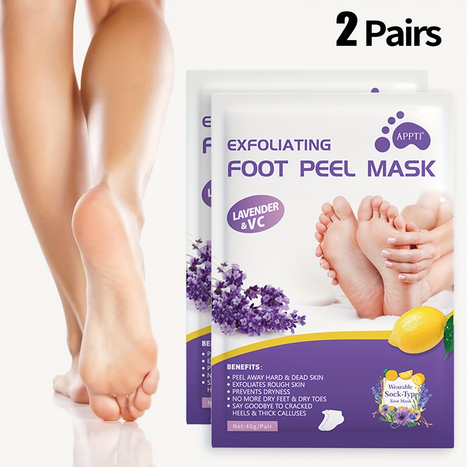 Foot Peel Mask - 3 Pack Foot Mask Dermatologically Tested - Exfoliating  Baby Foot Peel - Repair Heels & Removes Dry Dead Skin - Foot Exfoliator for  Peeling Dry Cracked 