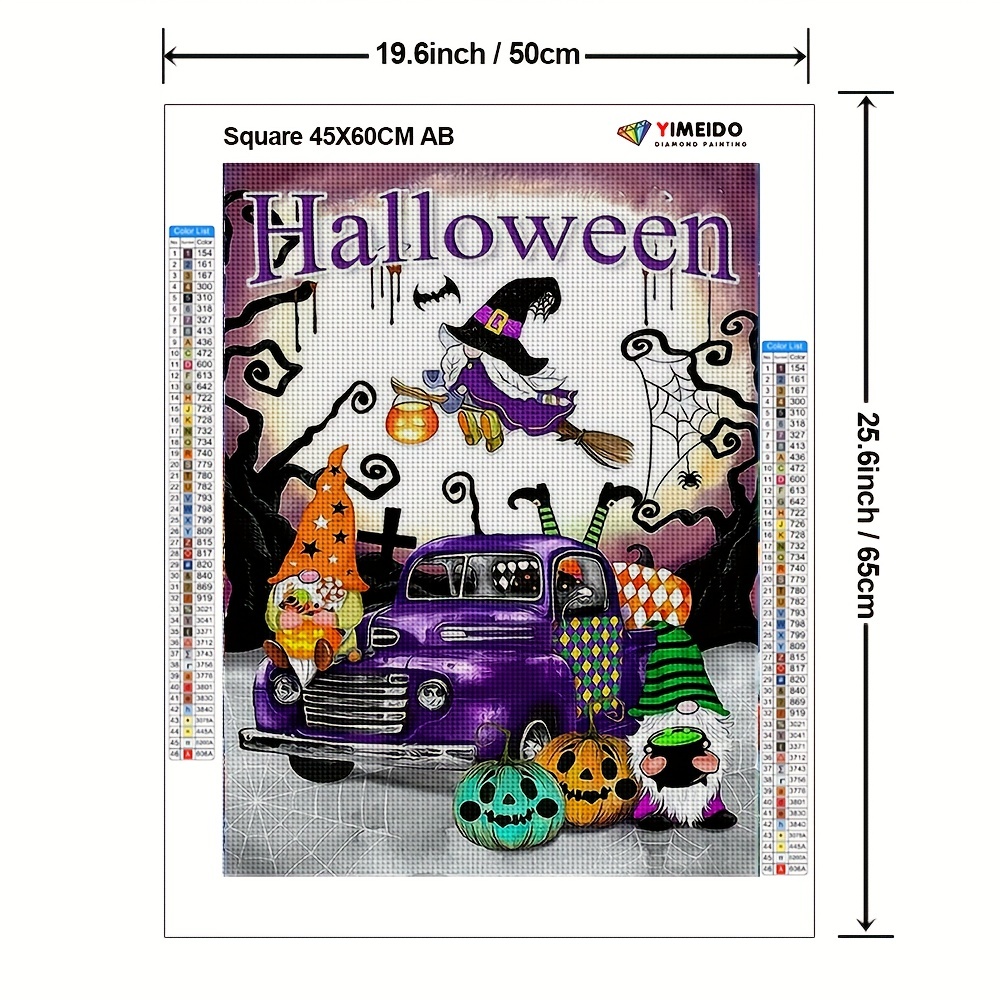 Halloween Pumpkin Ab Diamond Painting Kit - Temu