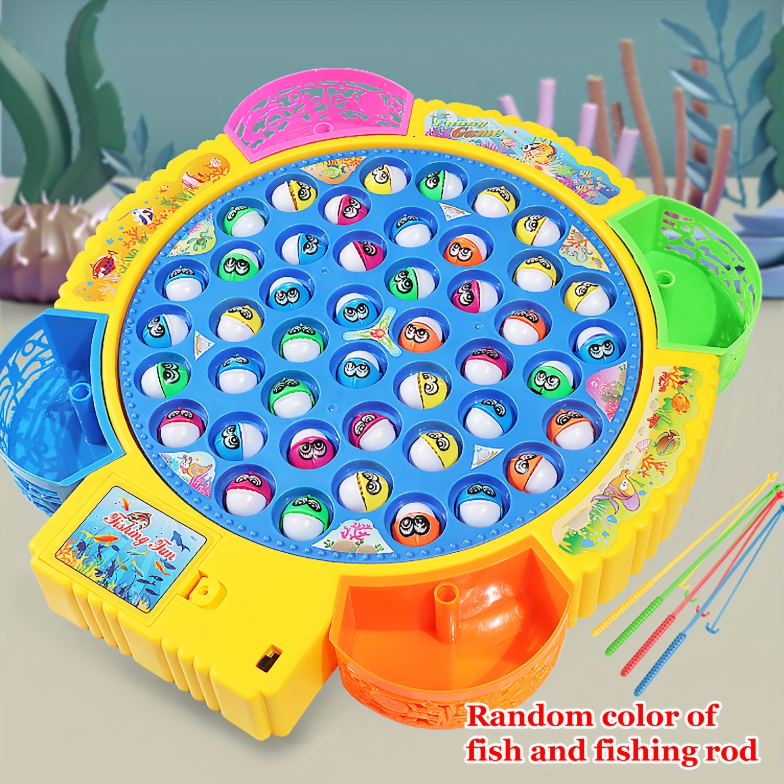 Magnetic Fishing Game Toys Rotating Board Game Music - Temu