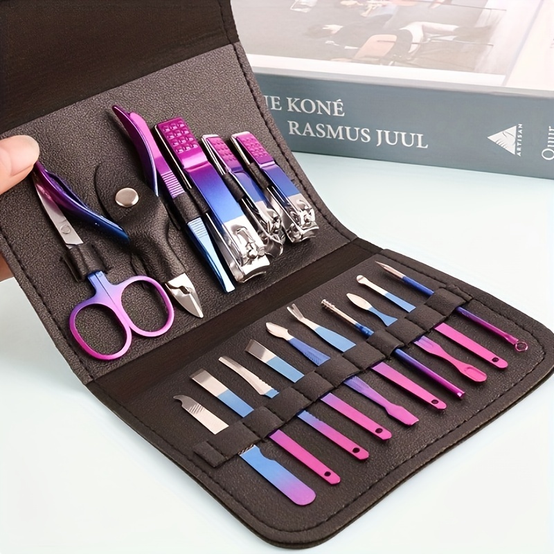 

16pcs/set Nail Clippers Manicure Tool Set, Cuticle Nippers And Cutter Kit, Professional Nail Clippers Pedicure Kit, Nail Art Tools, Stainless Steel Grooming Kit For Travel