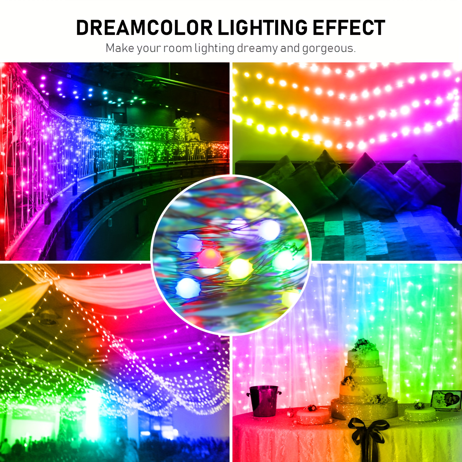 Intelligent Led Fairy Lights With Remote Control For Christmas Decoration,  Gradient Lights, Home Decoration - Temu