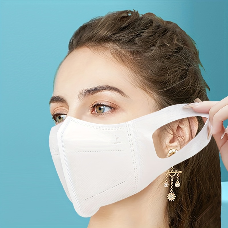 10pcs Disposable 3D Protective Mask Solid Breathable Dustproof Mask