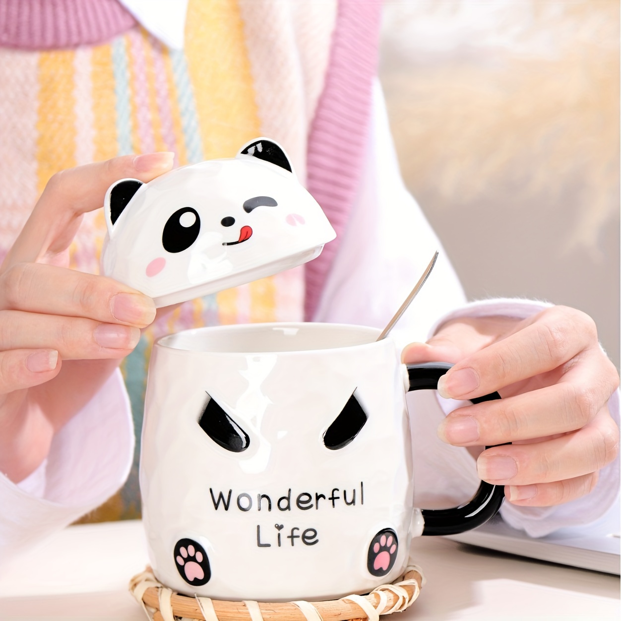Smart Pricing Panda's Life - Cute Panda Travel Coffee Mug for Women Men  Thermal Tumbler with , Lid and Stainless, travel mug men 