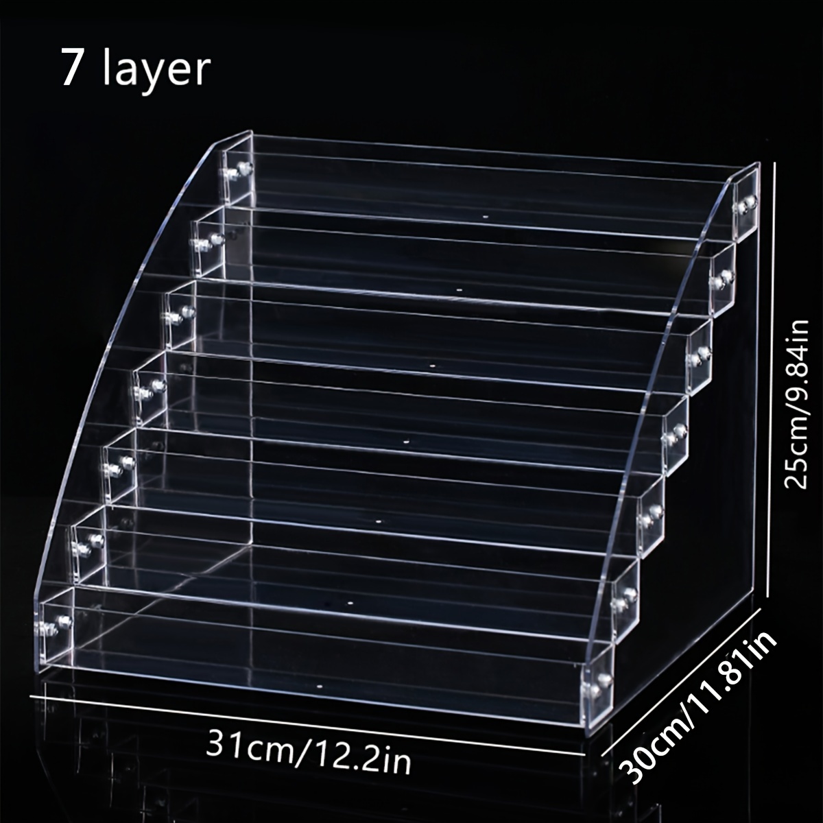 1 To 7 Tier Nail Polish Display Stand Rack Acrylic Clear Cosmetic