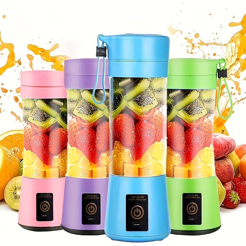 Personal Size Blender Rechargeable and 4 Blades, Fruit Vegetable Juicer  Mini Mix Jet Cup Portable Blender for Travel Kitchen Sports 