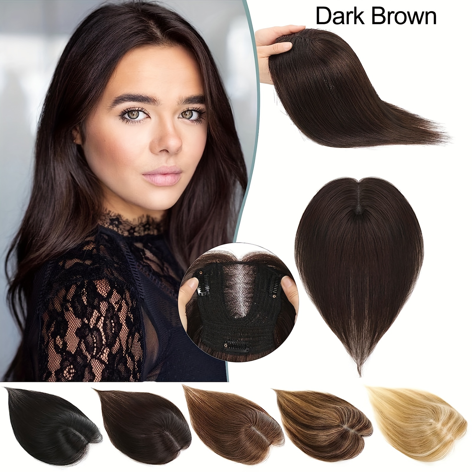 Straight Human Hair Toppers for Women Real Human Hair, 10 Inch Hair Toppers  for Women No Bangs Top Hair Extensions Hair Pieces for Thinning Hair  Wiglets
