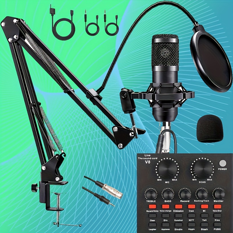 Professional Podcast Equipment Bundle - Bm-800マイク、v8サウンド