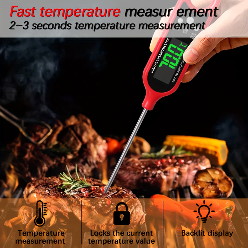 2pcs Digital Grill Kitchen Meat Thermometer Probe BBQ Oven Food