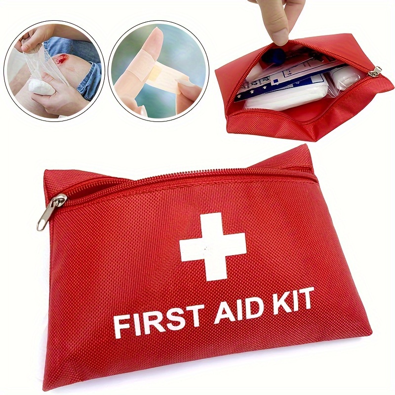 1pc First Aid Kit, Camping Travel Car First Aid Kit, Portable Medical Kit  Health Box, Outdoor Adventure Multi-purpose Emergency Supplies Bag And Basic