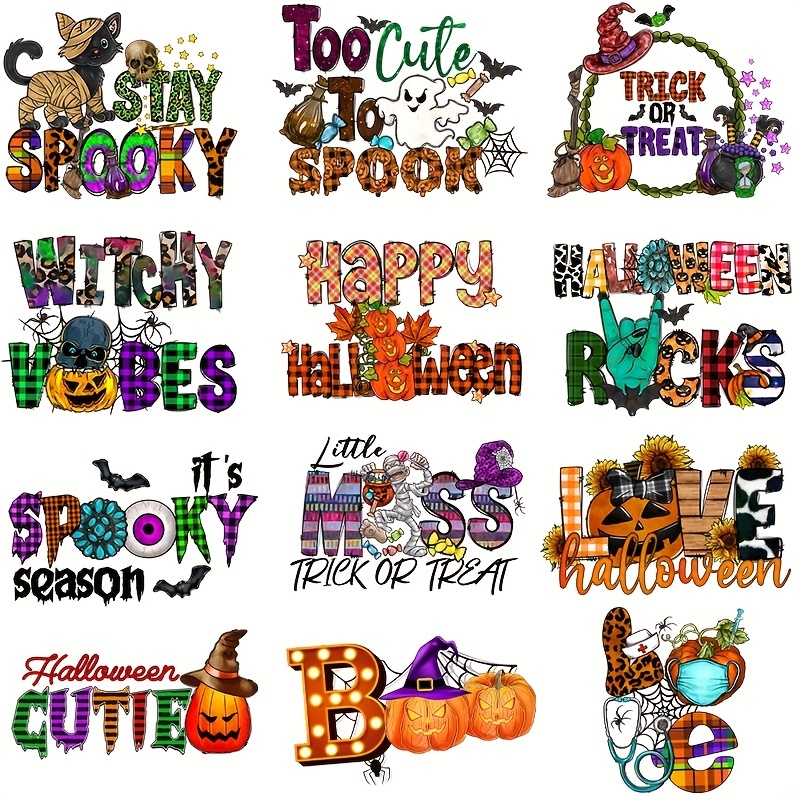 Halloween Pumpkin Spooky Heat Transfers Stickers On Clothes - Temu