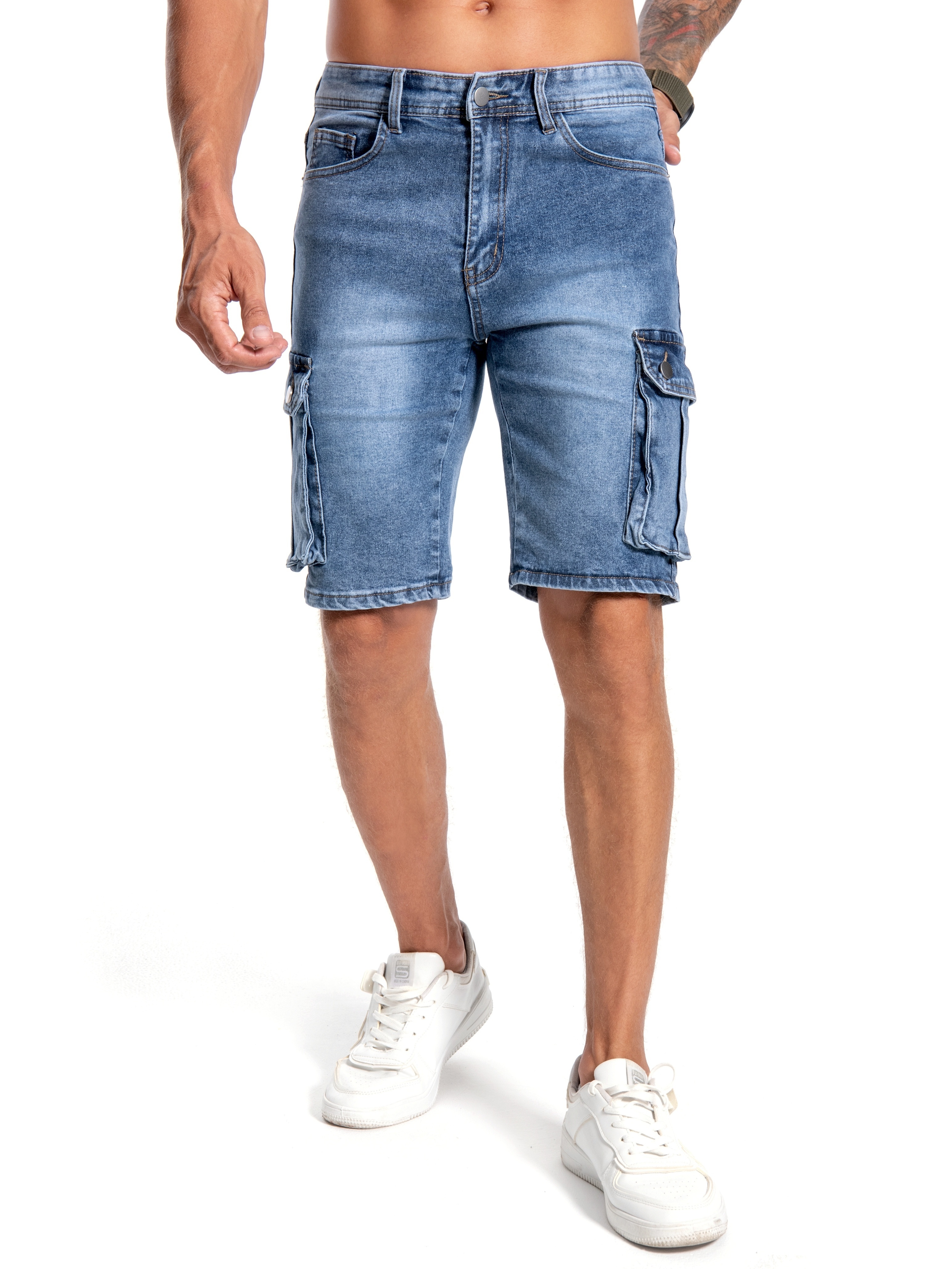 Pantalones Cortos De Jean Para Hombre - Temu