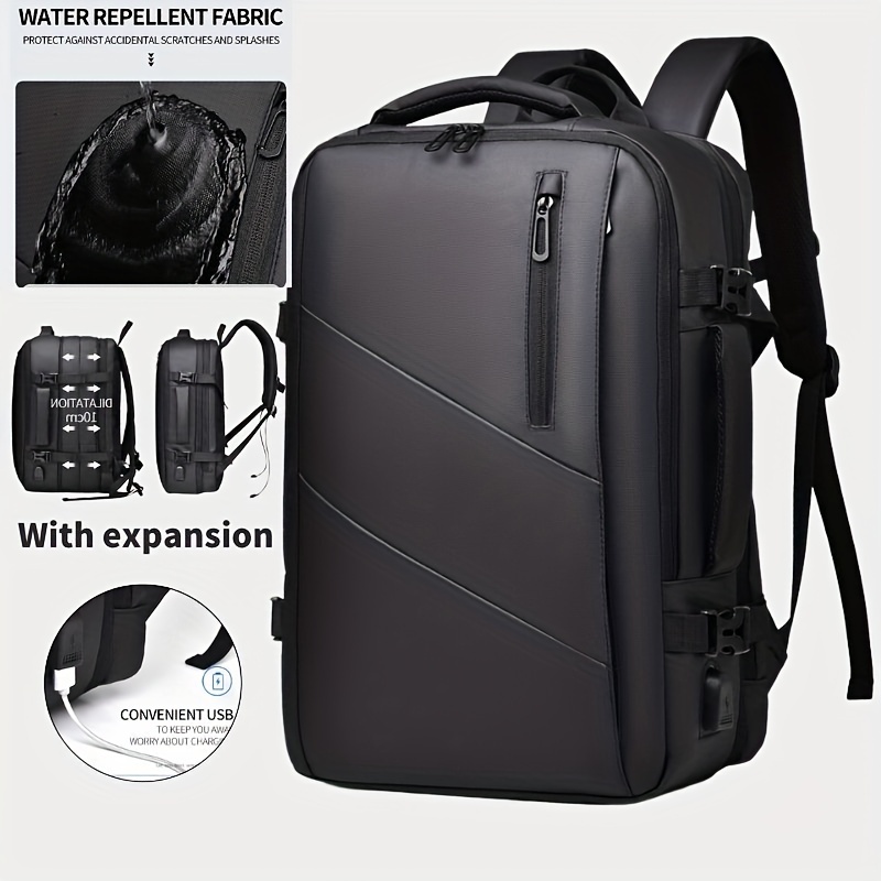 BANGE Mochila para portátil para hombre, mochilas de viaje de negocios con  puerto de cargador USB, mochila de equipaje de mano para fin de semana