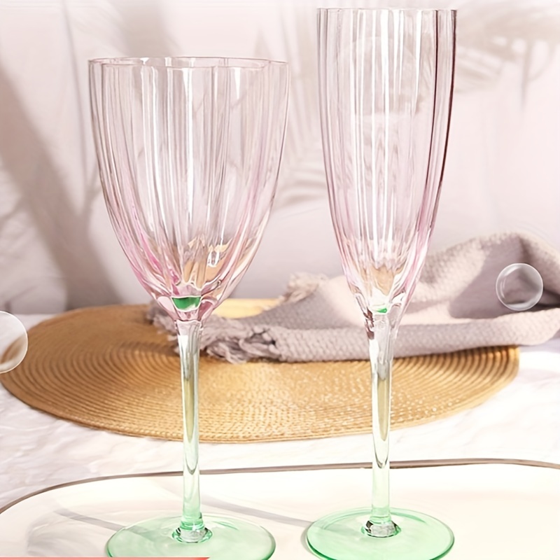 2pcs, Wine Glasses, Crystal White Wine Glasses, Red Wine Glass Set, Long  Stem Wine Glasses, Clear Lead-Free Premium Blown Glassware (18.5oz)