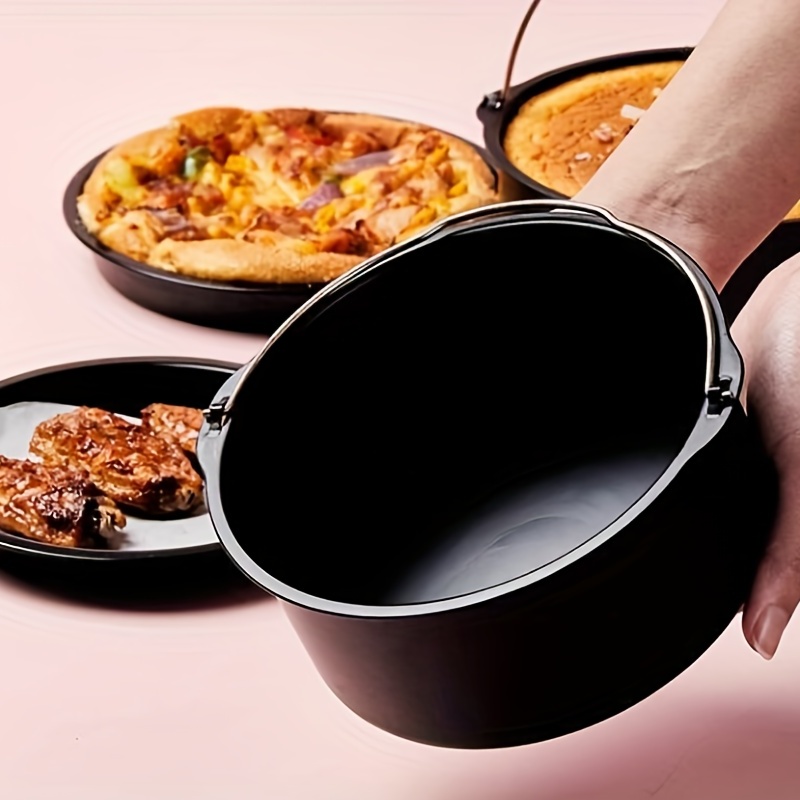 7 Pcs Air Fryer Set Chips Accessories Baking Basket Pizza Pan Home Kitchen  Tools