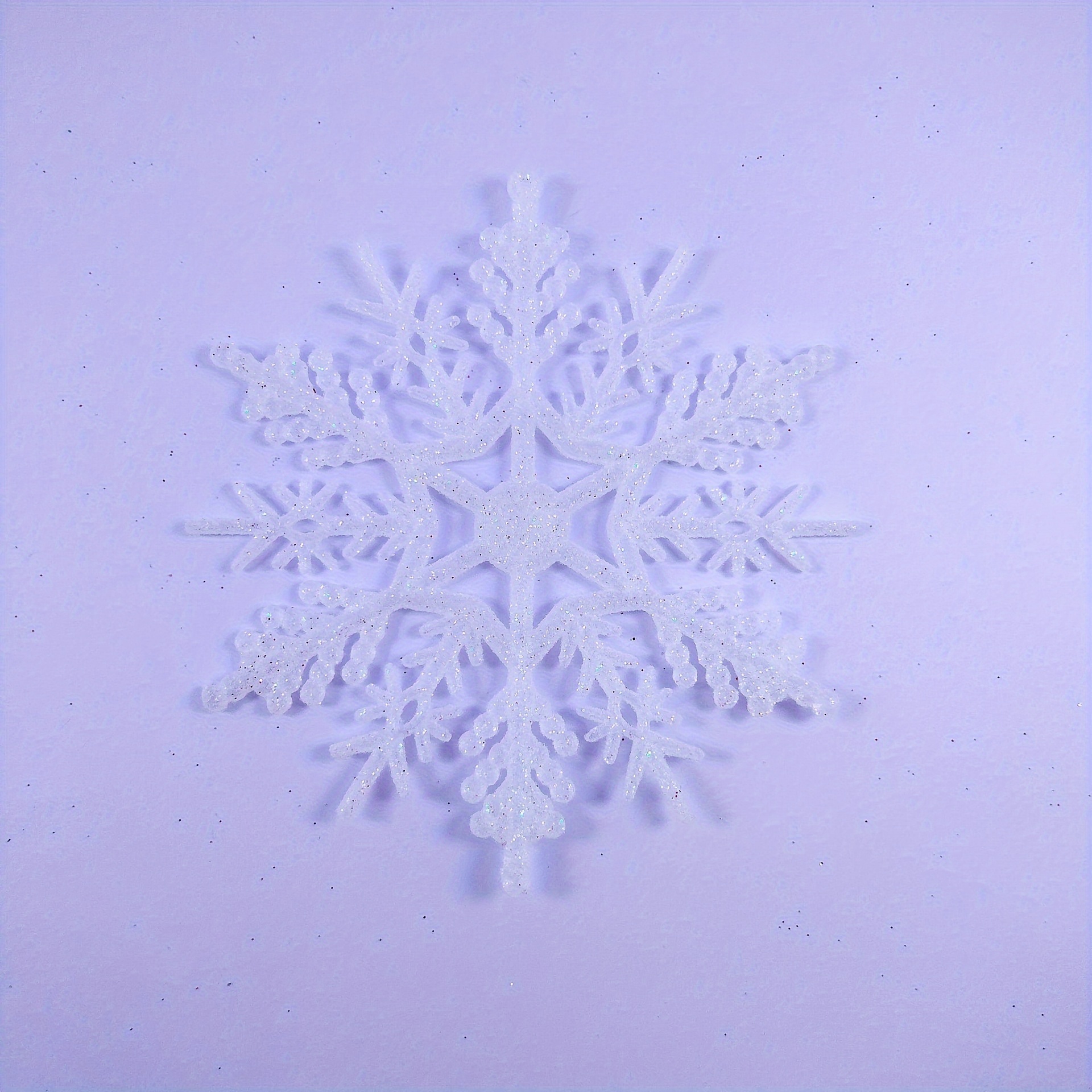 24pcs Christmas Decoration Snowflake - Purple Plastic Snowflake