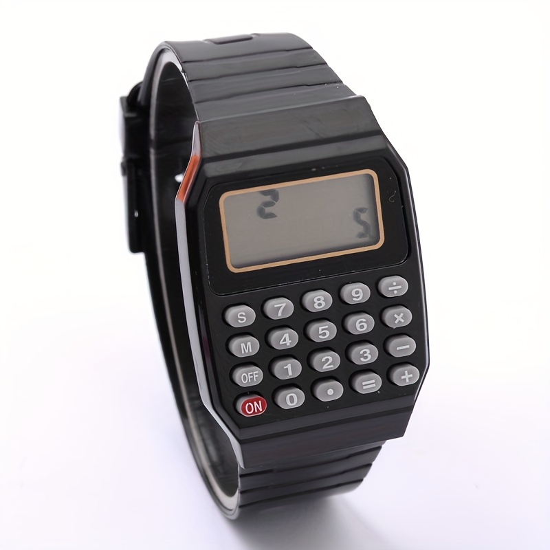 Kids Calculator Watch LCD Clock Unisex Silicone Date Time Electronic Wrist Watch