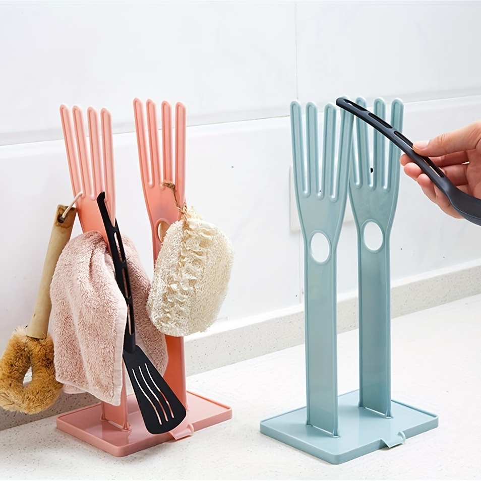 1pc Pink Retractable Universal Sink Shelf For Dish Drying Rack & Utensil  Holder For Kitchen Organizer