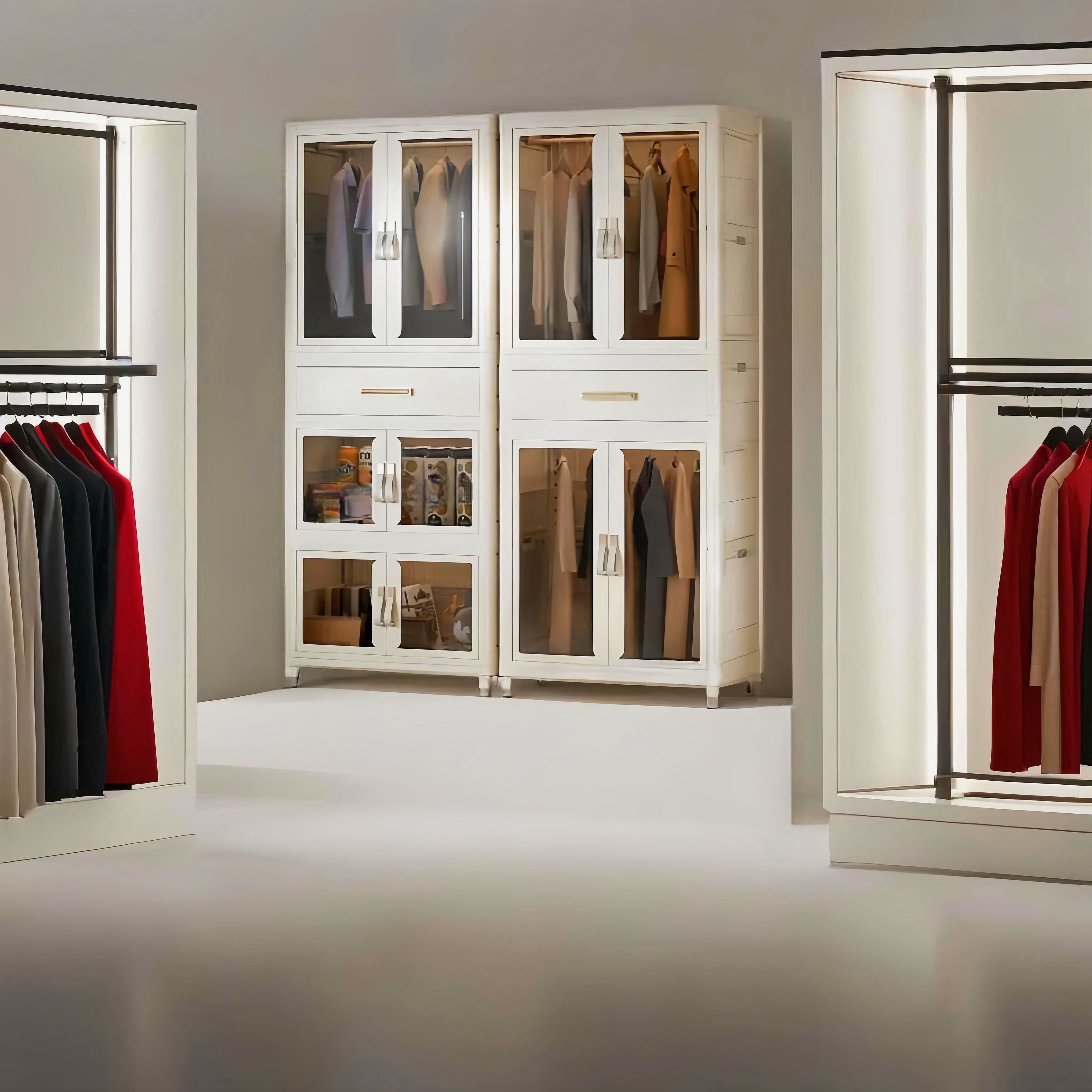 L armario de plástico Simple, armario de ropa, muebles, portátil, Vertical,  ahorro de espacio, armario plegable, dormitorio - AliExpress