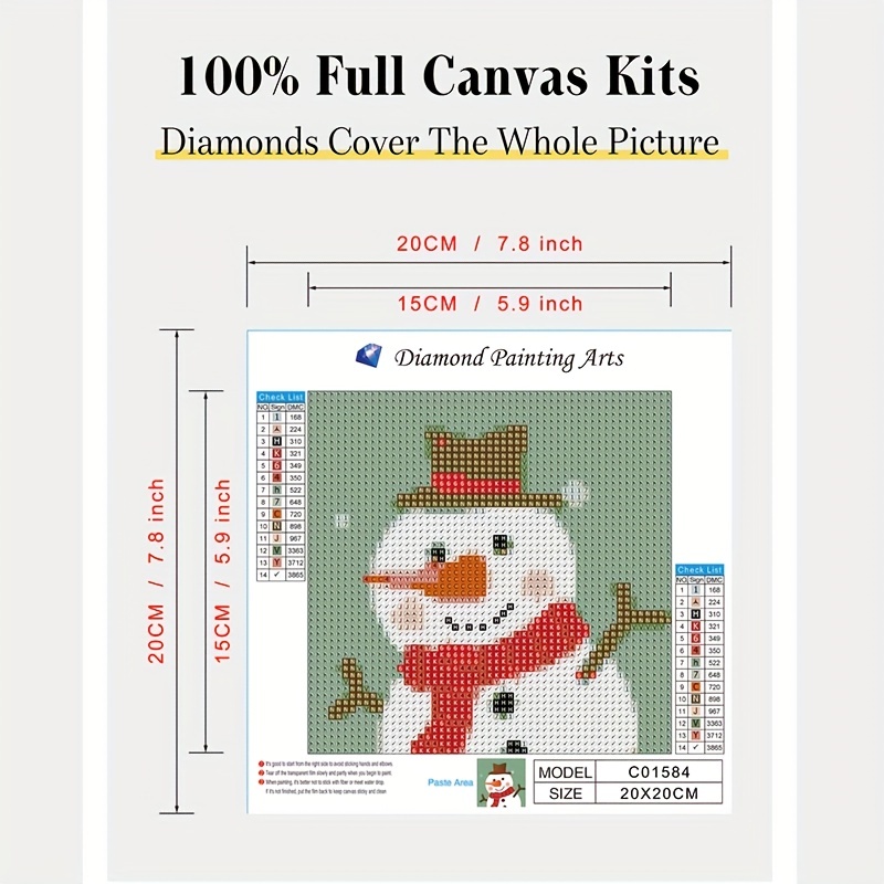 Snowman Diamond Painting Kit, Winter Diamond Art Kit for Adult 5D Christmas  Dots