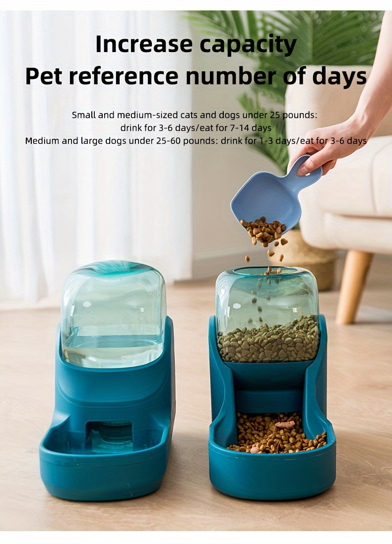 Automatic Pet Dog Food Dispenser With Feeder Bowl Hanging Gravity Dog Food  Container Large Capacity Dog Feeding Station Pet Feeding Supplies - Temu