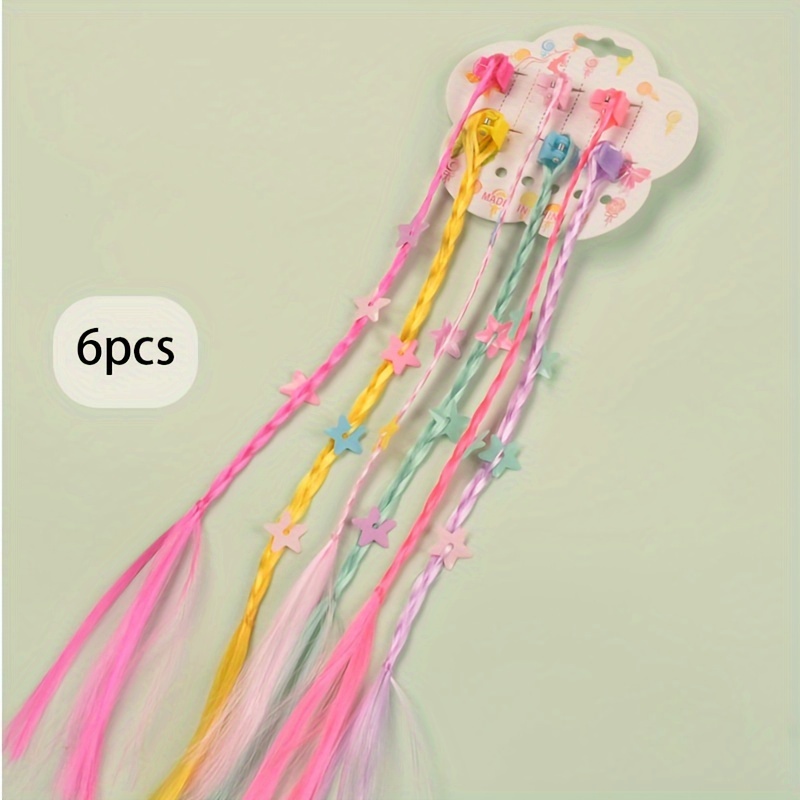 

6pcs Sweet Y2k Hair Extensions, Party Supplies, Photo Props