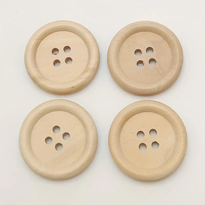 50/100pcs Mini Brown Wood Buttons 8mm 4 Holes Wooden Button Sewing Crafts  Suppli