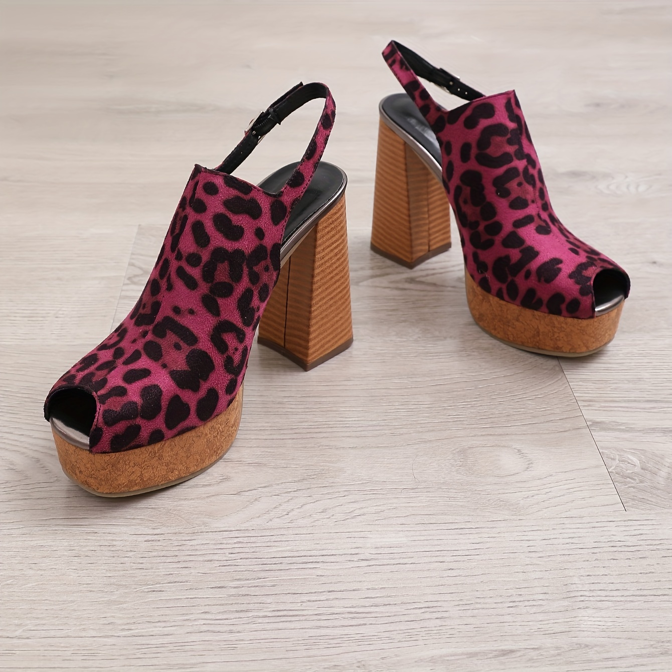 Animal print block heel shoes best sale