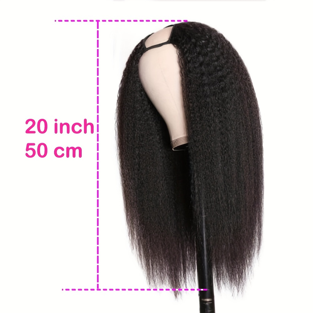 Kinky Straight U Part Hair Wigs 150 Density Yaki Straight Temu