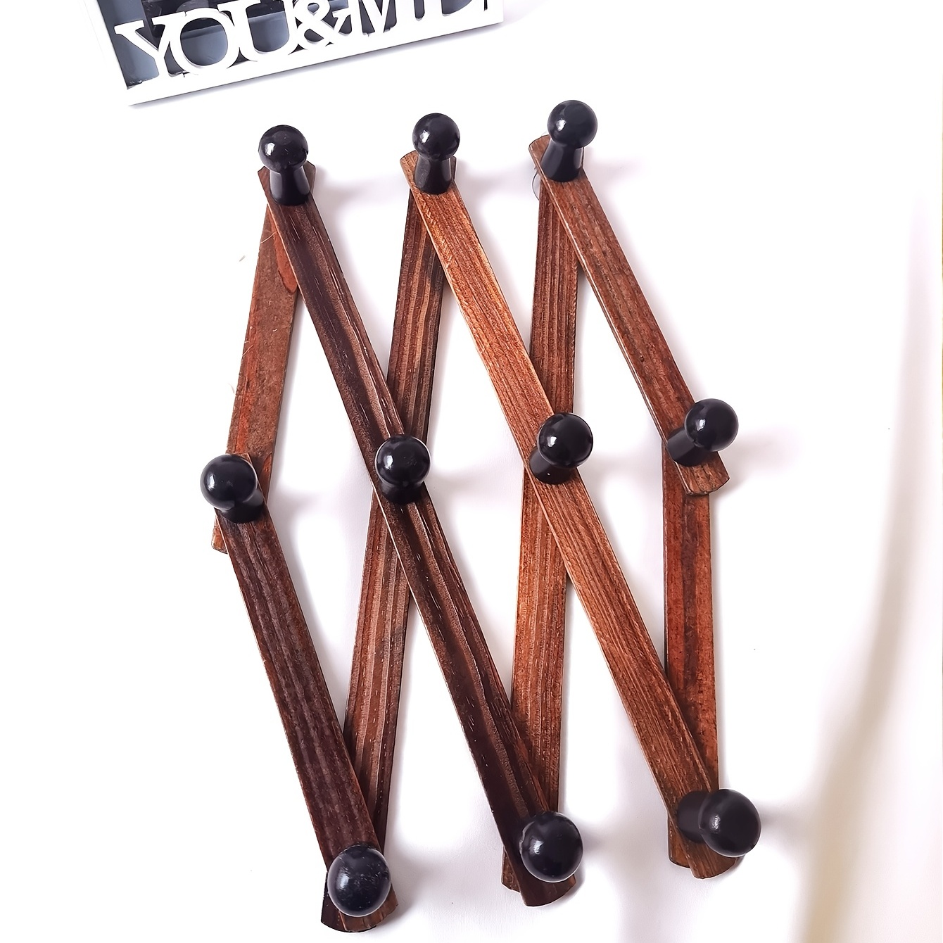 Wood Accordion Wall Hanger, Expandable Coat Rack Wall Mount with 14 Pegs,  Expanding Hat Rack for Wall, X Shape TG9150-P41 - The Home Depot