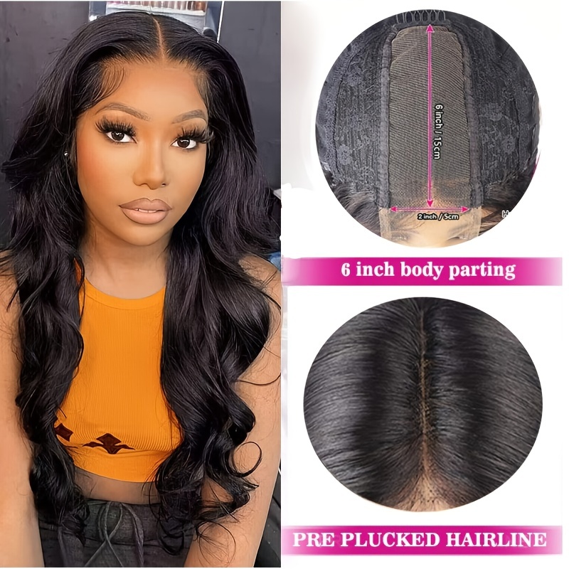 Body Wave Lace Front Wigs Human Hair 2X6 Lace Closure Wigs Human Hair For Women 180 Density Brazilian Virgin Hair Pre Plucked Bleached Knots With Bab