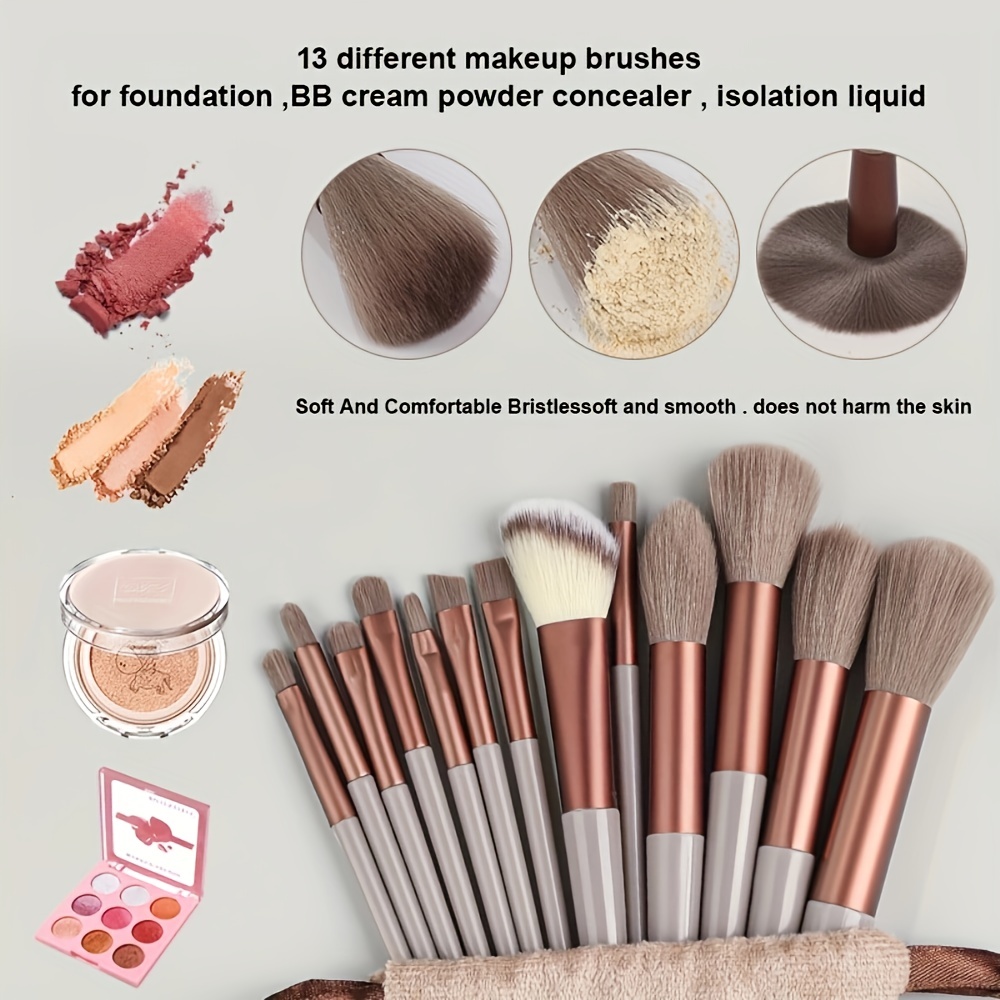 Makeup Brush Set Soft Fluffy Professiona Cosmetic Foundation Powder  Eyeshadow Kabuki Blending Make Up Brush Beauty Tool Makeup Sponge Storage  Bag - Temu