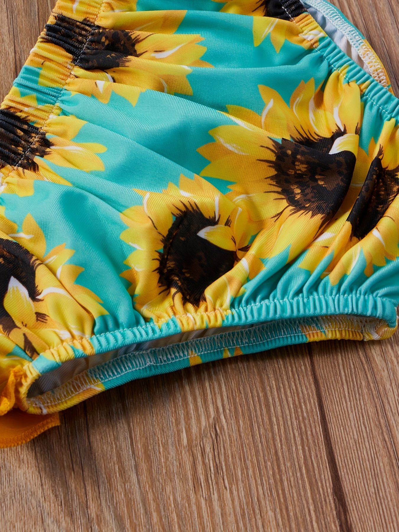 Baby Girls Bikini Tankini Swimsuit Sunflower Graphic Bow - Temu