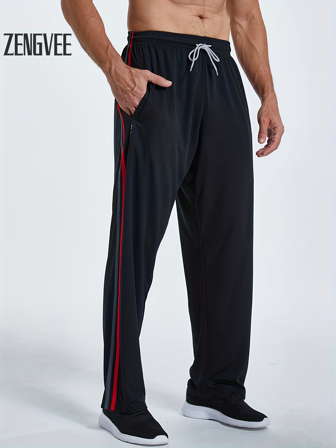 Mens Joggers,Gym Sweatpants Athletic Jogger Workout Pants for  Men Running Track Pants with Zipper Pockets (Black, S) : Clothing, Shoes &  Jewelry