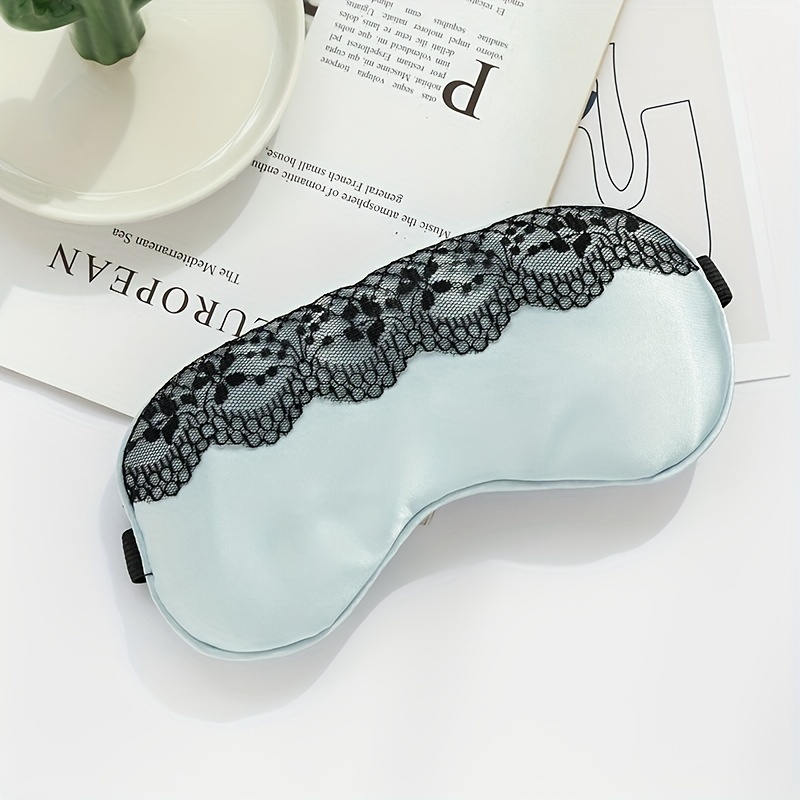 Soft Silk Eye Mask Lace Edge Shading Ice Compress Travel Rest