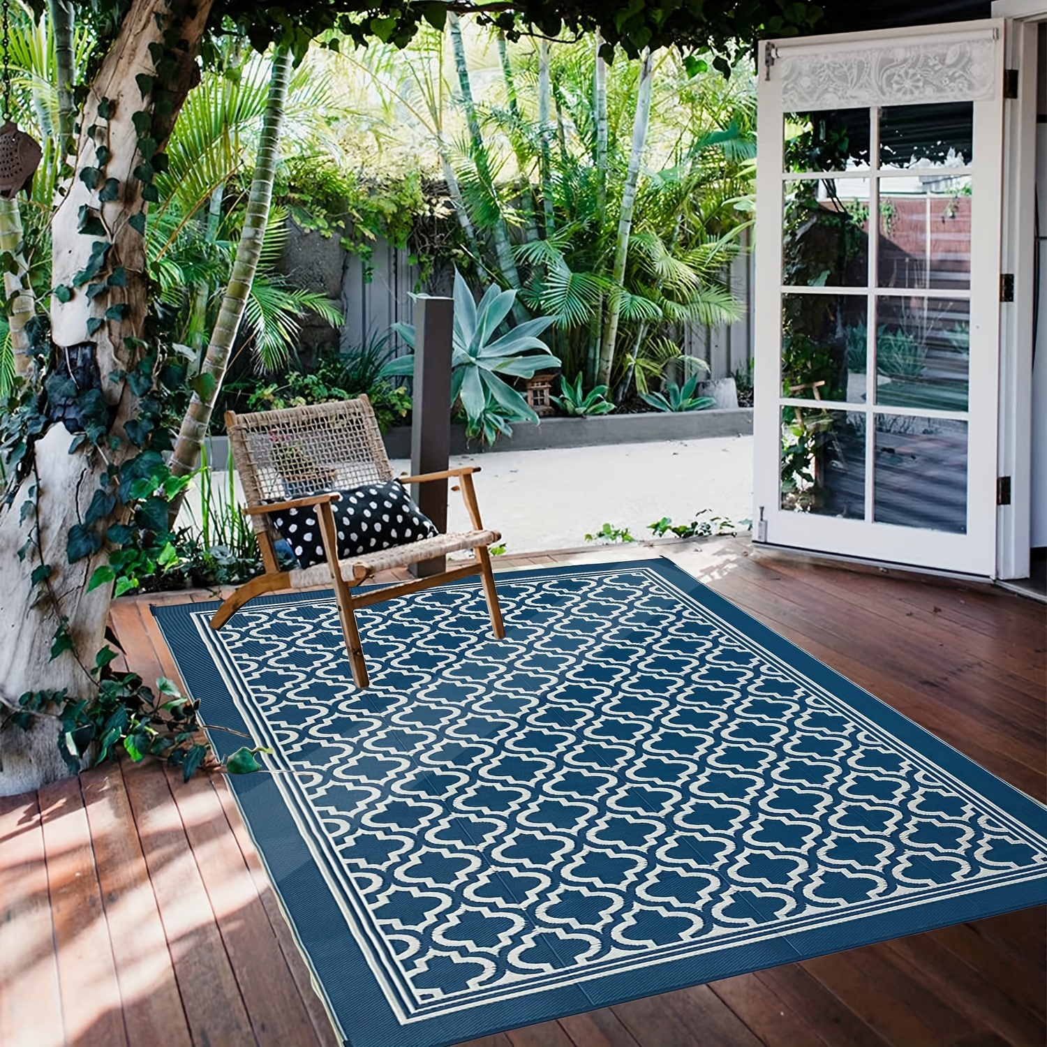 Outdoor Rug, Outdoor Rugs 9x12 for Patios Clearance, Large Waterproof  Outdoor Area Rug, Reversible Portable Outdoor Plastic Straw Carpet for RV  Deck