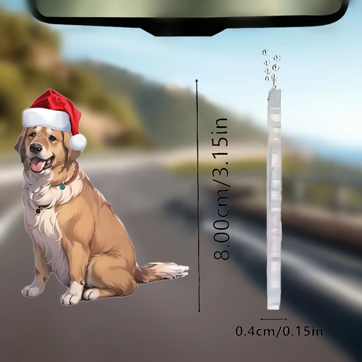 1 Stück Acryl 2D Niedlicher Weihnachts Hunde Design Anhänger