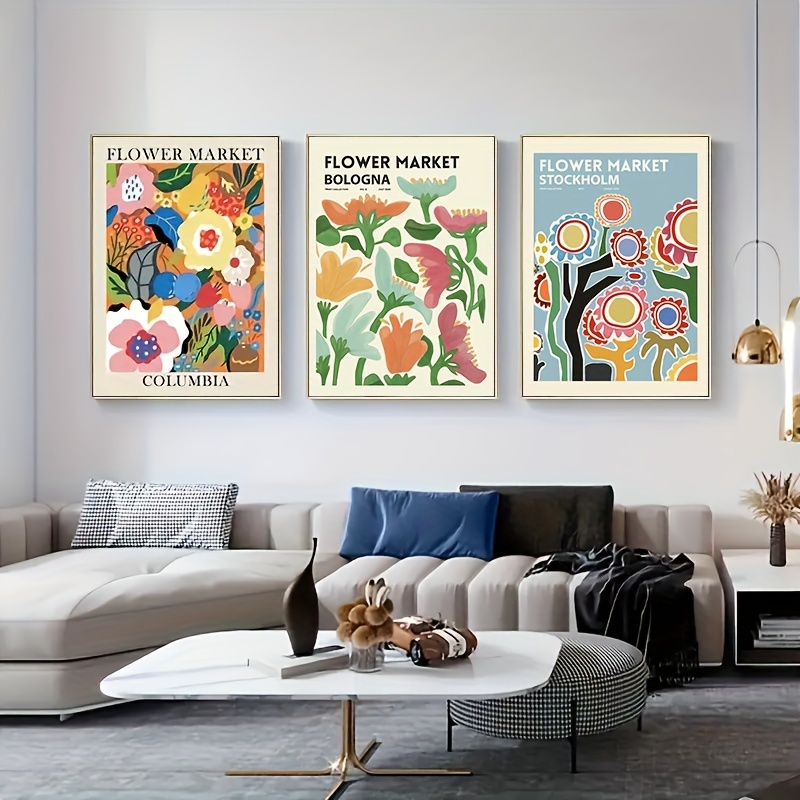 3 Pz/set Matisse Stampa Su Tela Poster, Mercato Dei Fiori Astratti Dipinti  Su Tela Da