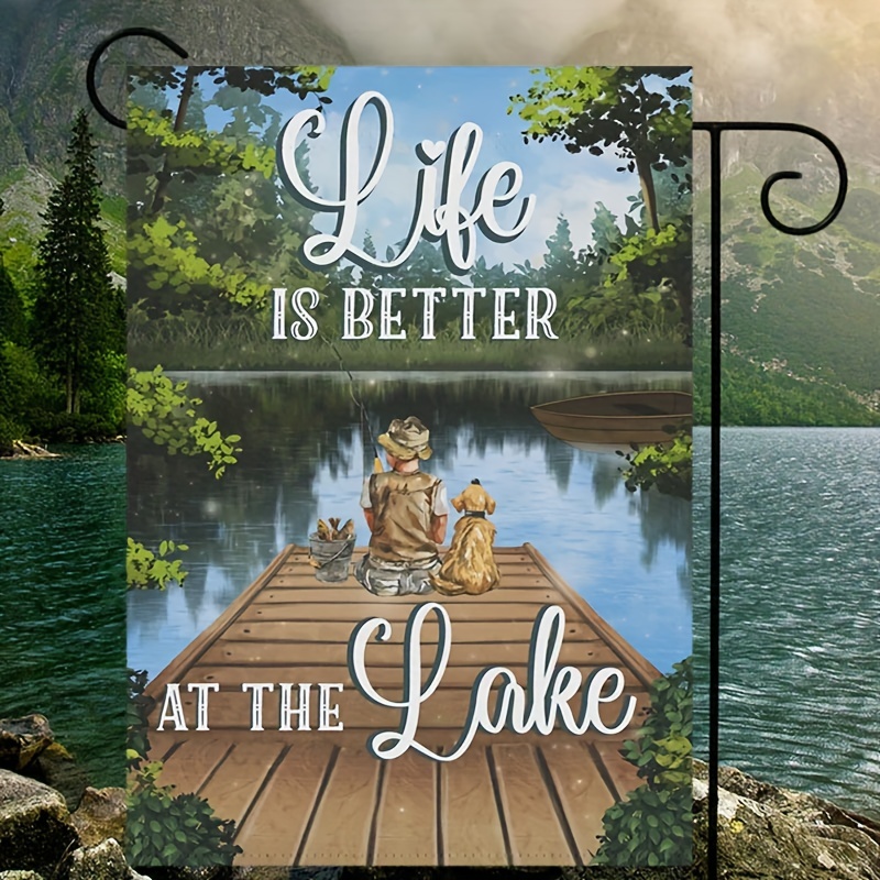 

1pc, Life Is Better At The Lake Flag, Lake Flag, Lake Sign, Waterproof Double Sided Flag, Home Decor, Outdoor Decor, Yard Decor, Garden Decorations, Patio Decor, Lawn Decor