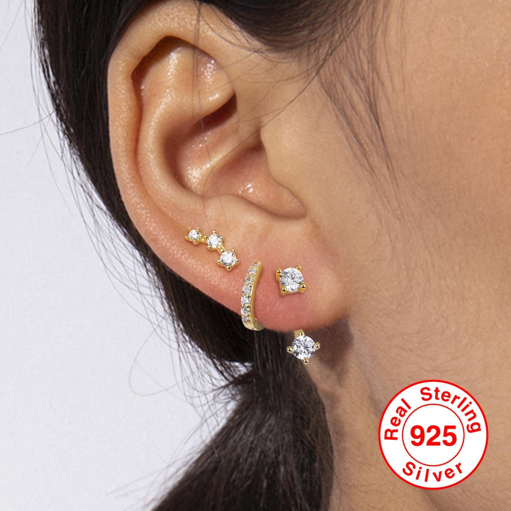 1 Pair Simple Hypoallergenic Resin Transparent Piercing Stud Earrings Women  Cartilage Plastic Earring Body Jewelry Earring