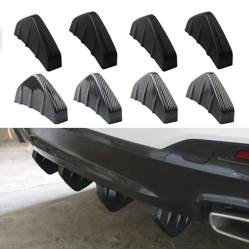  4Pcs/Set Diffuser Shark Fin Kit for Car Spoiler Wing, Auto  Parts Car Carbon Fiber Texture Decoration Front Bumper Side Canards Splitter  Fins Universal Black : Automotive