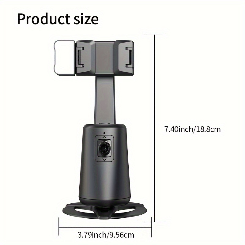 Auto Tracking Tripod, Face Tracking Phone Holder 360 Tripod Phone Camera  Mount, Selfie Stick No App, Battery Operated Smart Shooting Holder for Live