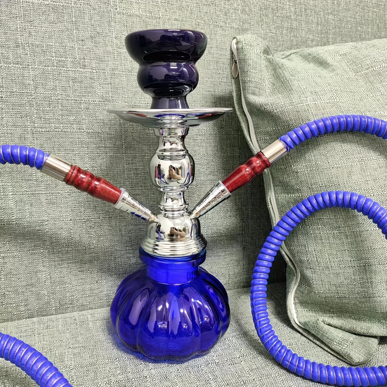 Cachimba de acrílico y silicona portátil, botella Shisha para coche al aire