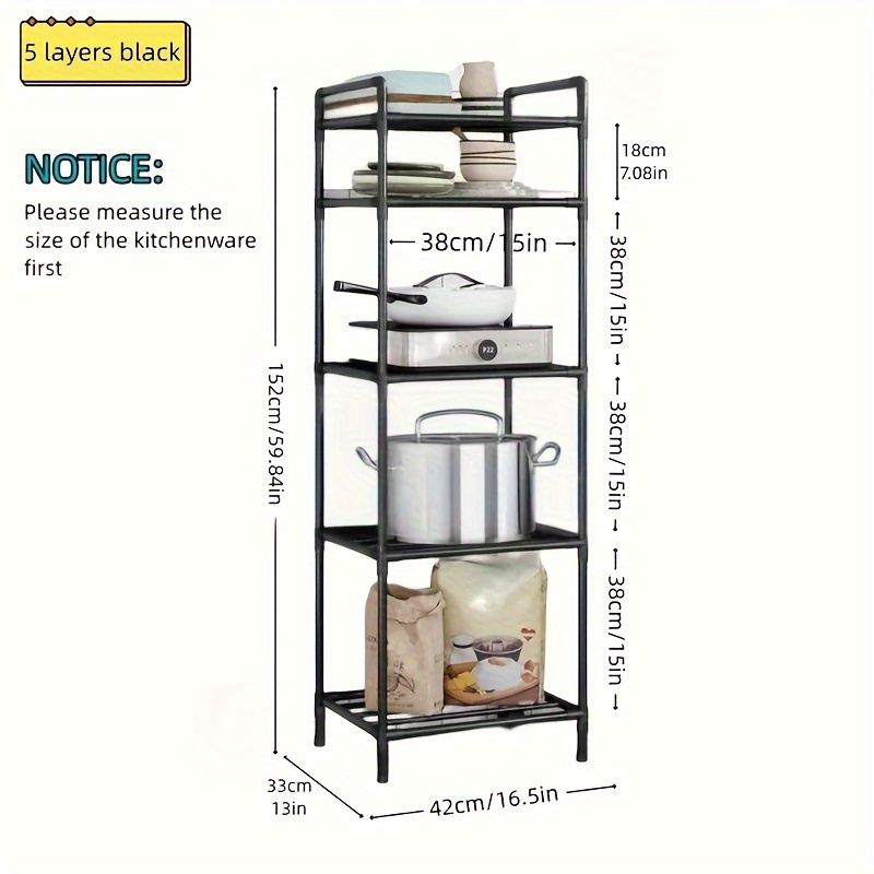 4 layer Adjustable Metal Storage Rack Durable Kitchen - Temu